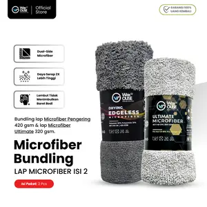 Paket Bundling Lap Microfiber Mobil & Motor Drying Edgeless 420GSM + Ultimate Microfiber 320GSM (Isi 2 Pcs)