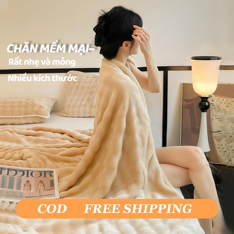 Chăn lông cừu san hô mềm mỏng nhẹ FDM Chăn mùa hè thoáng khí Ném ghế Sofa ấm cúng Khăn choàng ngủ văn phòng Chăn Điều Hòa Không Khí Khăn trải giường và du lịch Chăn mịn mỏng Đa Năng Thích hợp để sử dụng tại nhà và bà mẹ