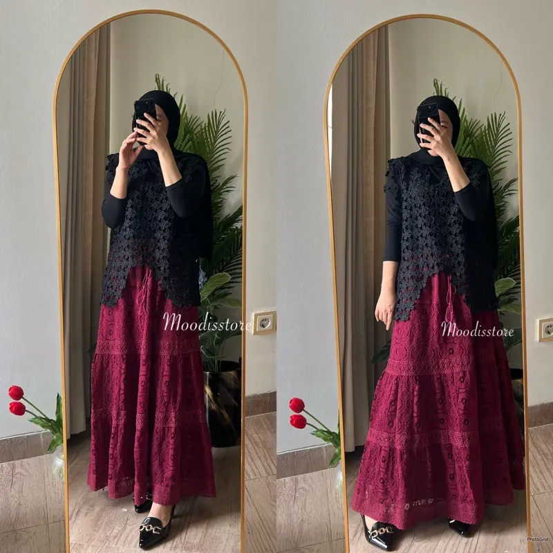 Moodis Bohemian Embroidery Skirt Rok Bordir Bohemian 6