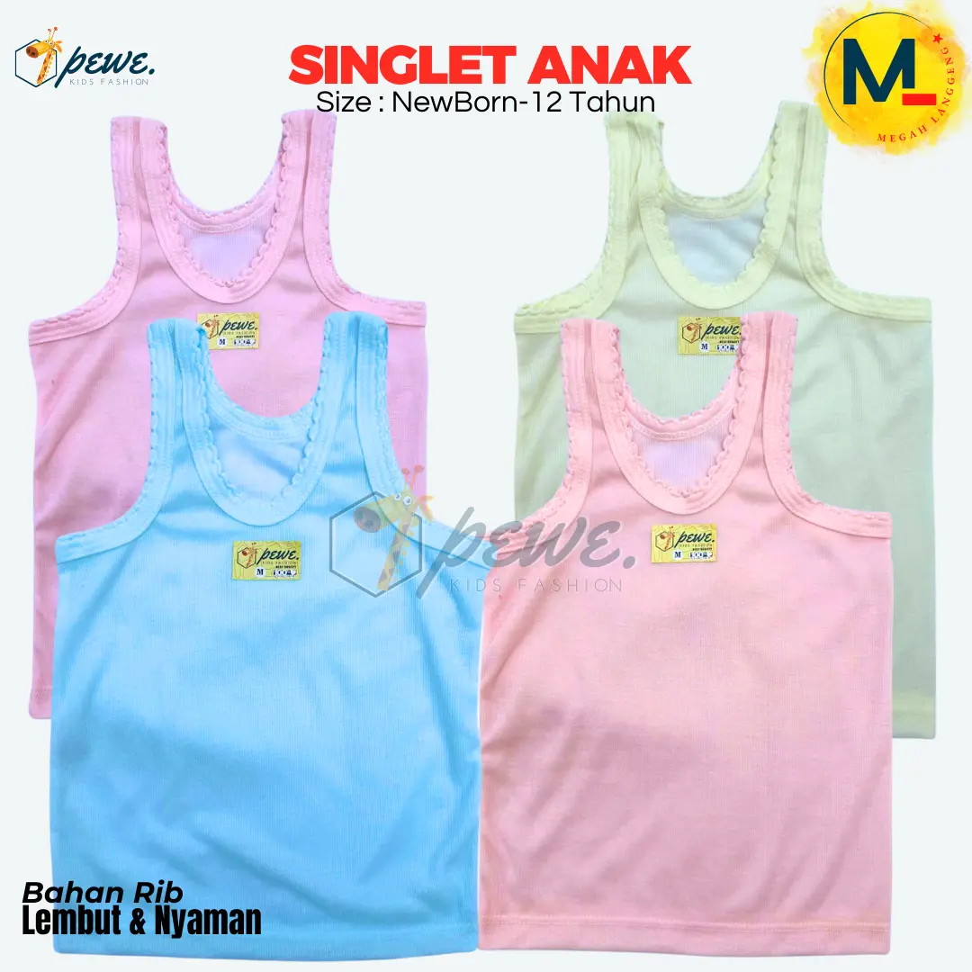 12 & 6 Pcs Kaos Dalam anak / Kaos dalam anak usia 12–15 laki laki lusinan - Kaos dalam bayi laki laki - Kaos dalam bayi perempuan - Daleman anak perempuan - Singlet anak perempuan lusinan - Daleman anak cewek Bayi Newborn Laki-Laki sangsang