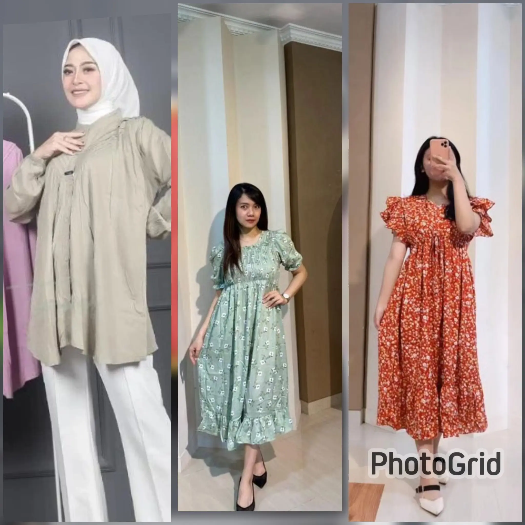 Paket 85K cuci gudang gamis dewasa atasan blouse dan gamis anak khusus live sale saja
