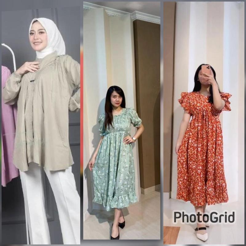 Paket 50K cuci gudang gamis dewasa atasan blouse dan gamis anak khusus live sale saja 2