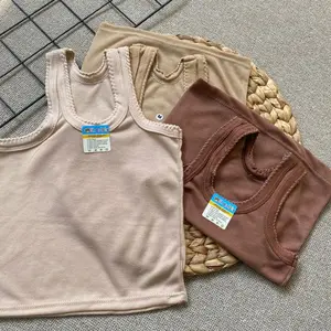 SINGLET SERI COKLAT & SERI ABU ABU  kaos dalam anak coklat / isi 3/6PCS & 1LUSIN kaos singlet bayi newborn/ kaos dalam singlet anak sekolah /kaos dalam anak perempuan / kaos dalam anak laki laki