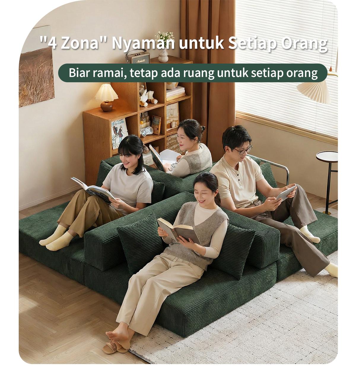 MossWood Sofa Bed Lipat Retro 2026 Desain Teddy Kecil untuk Ruang Tamu Kombinasi Moduler 2in1 MossWood Sofa Bed Lipat Retro 2026 Desain Teddy Kecil untuk Ruang Tamu Kombinasi Moduler 2in1