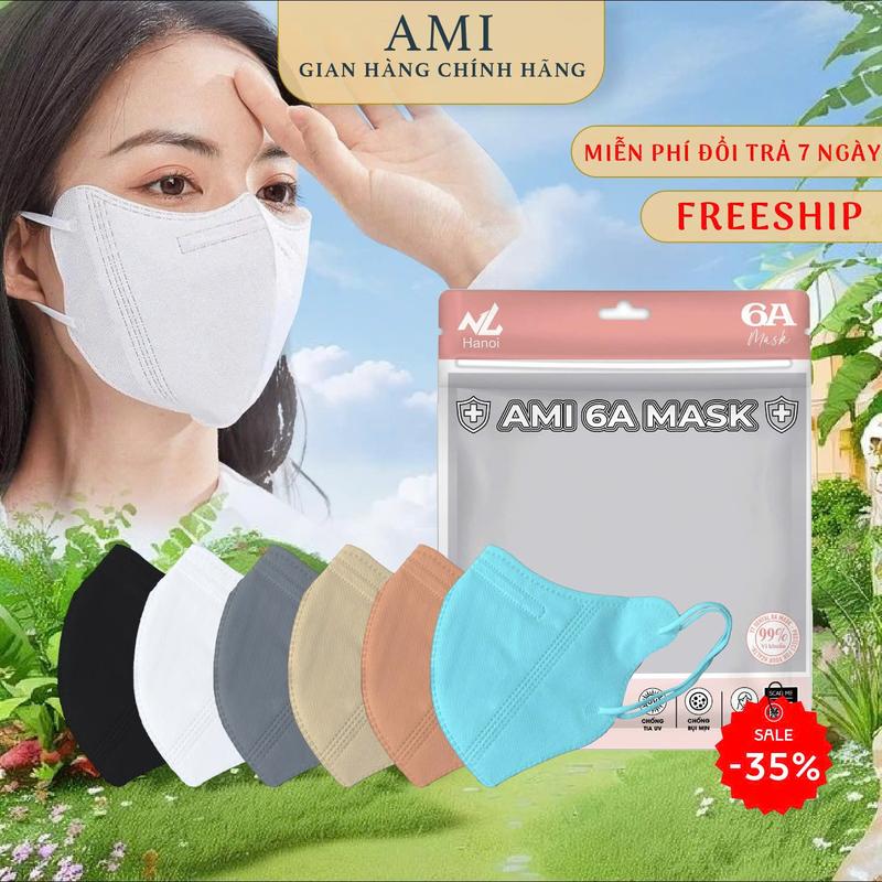  COMBO 300 Chiếc  Tặng 100 Chiếc  Khẩu Trang 6A AMI Dành Cho Người Lớn Thời Trang Ngăn Ngừa Bụi Túi Zip Thiết Kế Thông Minh Cấu Trúc Đa Lớp Lọc Quai Đeo Mềm Mại 