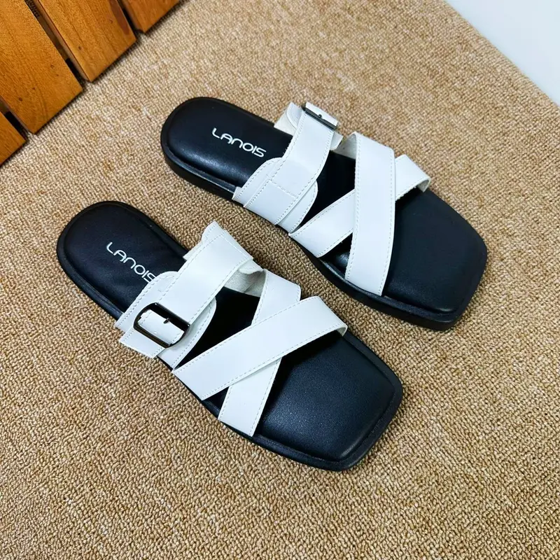 LANOIS Sandal Wanita Platform Series Sendal Kasual Cewek Strap Tali Silang Gesper Simple Elegant 1
