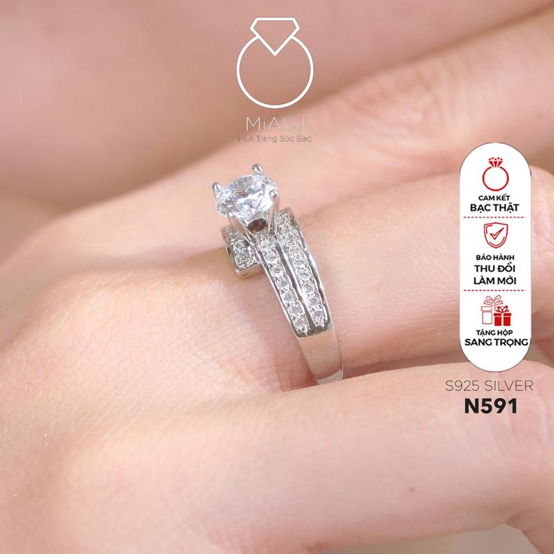  N591- Nhẫn bạc Ý s925 nữ MiASJ thanh lịch cao cấp | MiASJ Mi.A Trang sức bạc 