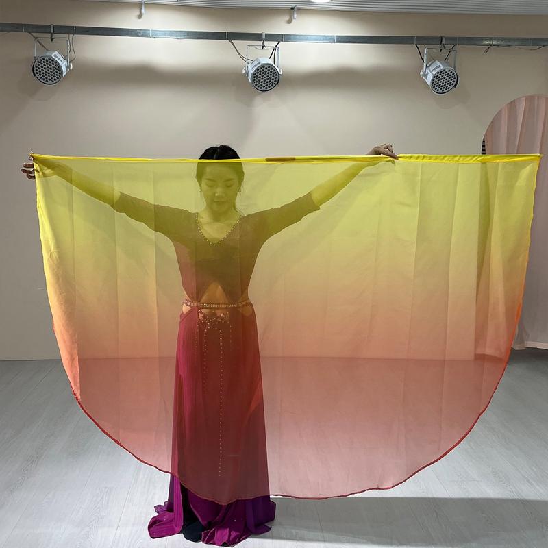 Product Introduction of 1 Pcs Worship Flags Womens Belly Dance Hand Scarf,Gradual Color Praise Flags,Adult Size 190 x 140 CM 16