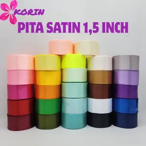 PITA SATIN 1 1/2 INCH (4 CM) / PITA SATIN WARNA / 20 YARDS PER-ROLL