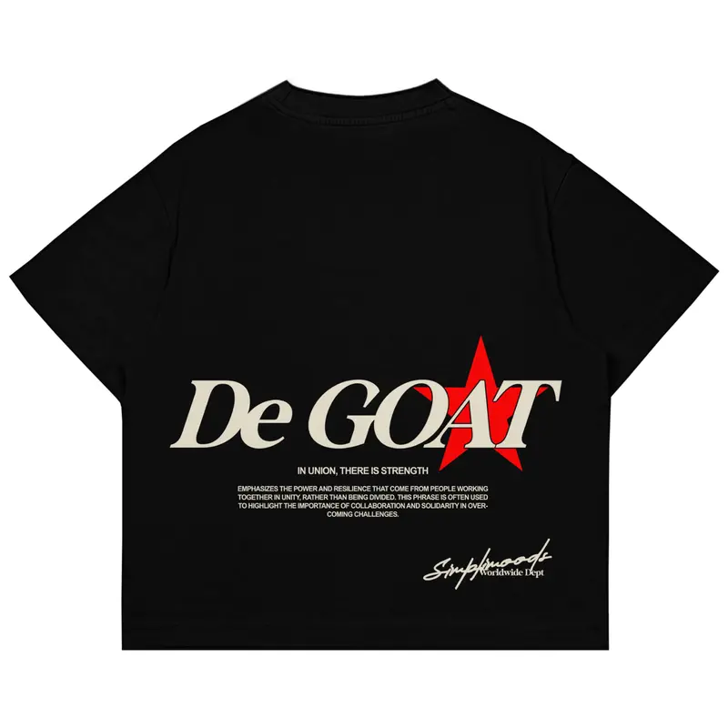 SimpliMoods Oversized Tshirt - De GOAT Atasan Cowok Hitam Keren Dewasa Katun Sablon 1