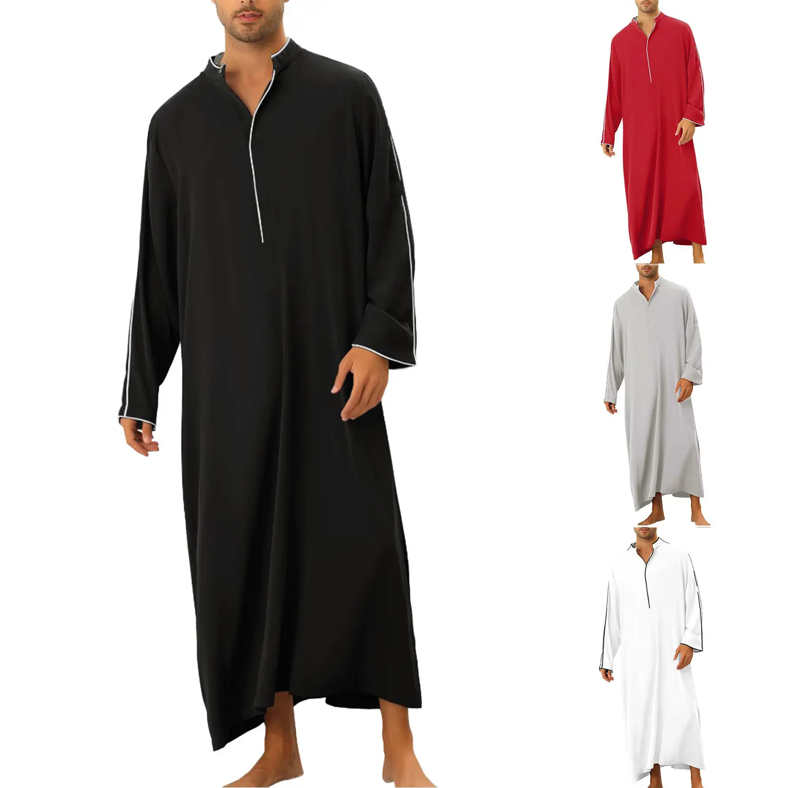 [Duke] Cross-Border Foreign Trade Arabic Style Simple Long Men's Shirt Robe Men