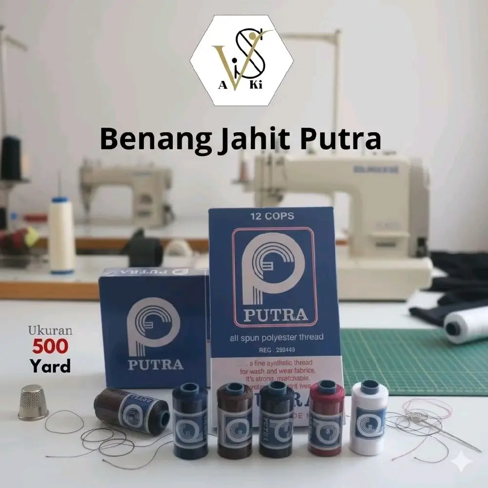 Putra Benang Jahit Putra 12 buah/ 1 kotak 500 Yard All Spun Polyester