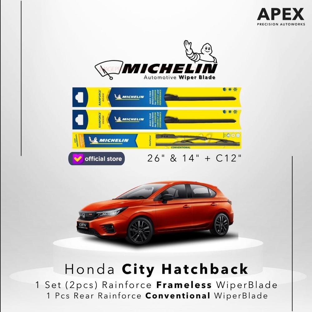MICHELIN FRAMELESS WIPER BLADE GF63 SET FOR HONDA CITY HATCHBACK FRONT AND REAR