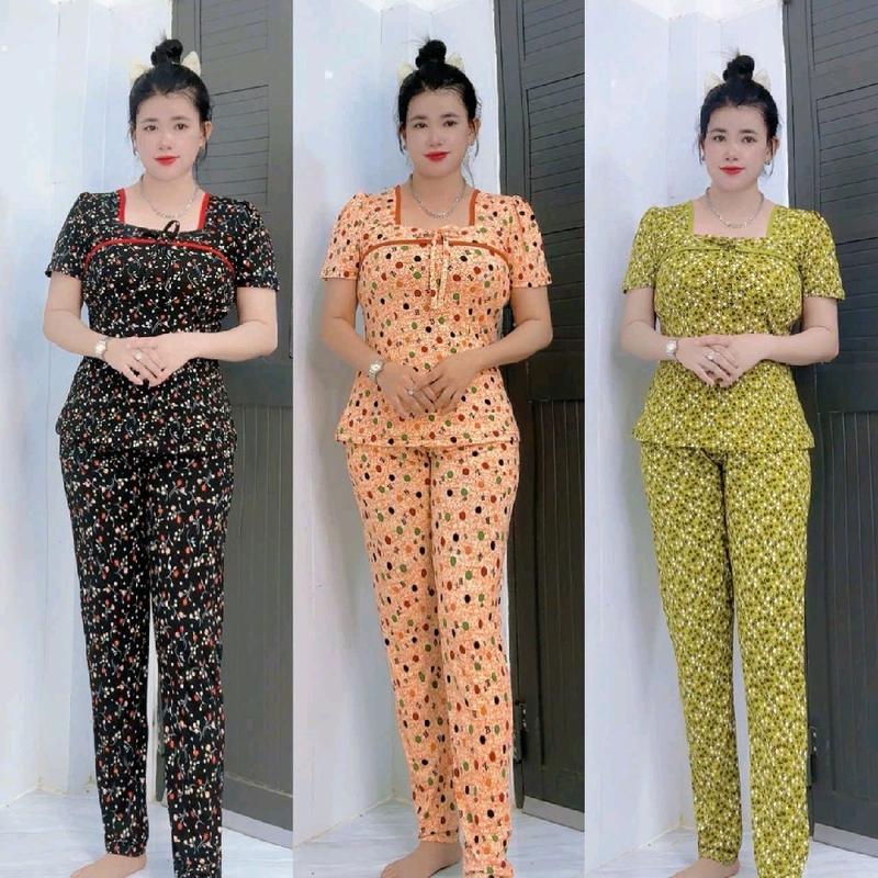  Đồ Bộ Nữ cổ vuông Quần Dài ống ôm Tay Phồng Size 48-85kg thun co giãn 4 chiều ,đồ bộ mặt nhà .đồ bộ nữ 