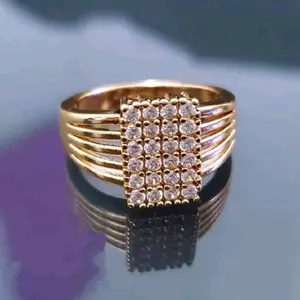Perhiasan fashion Cincin rosgold permata kotak titanium anti karat tidak luntur bisa cod Style Murah Rings