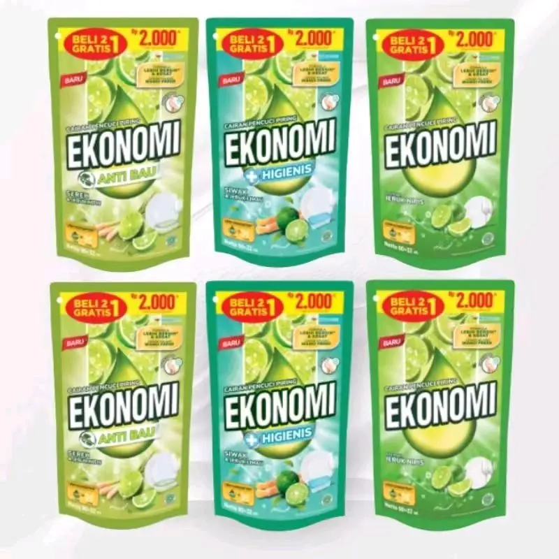 Paket 16 Pcs Ekonomi Sabun Cuci Piring Liquid Kemasan 2000an 90+32ml 0