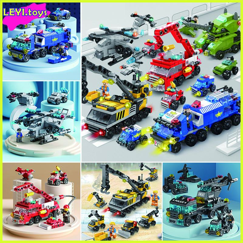 Mainan Edukasi Balok 147Pcs Polisi SWAT Model 3D Puzzle Mainan Anak Laki-laki 6/7/8 tahun 0