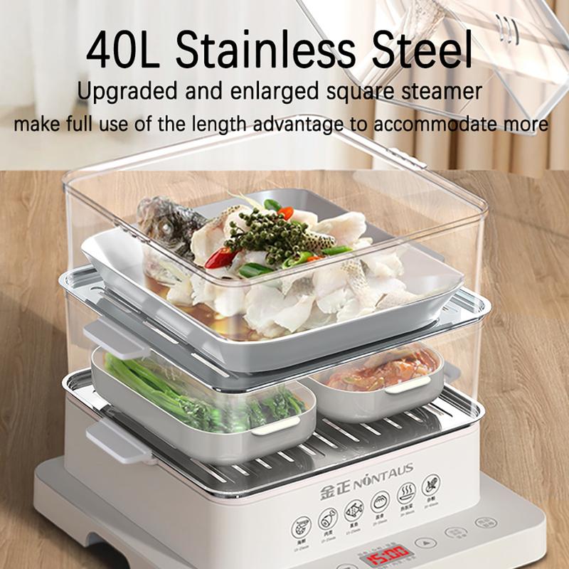 Product Introduction of 40L Multi Function Steamer Cooker 3 Layer Multi Purpose Food Steamer Cooker With Stainless Steel Steamer Pot 16