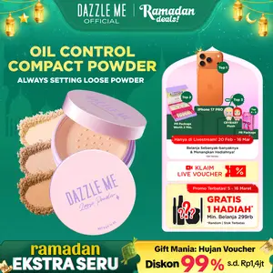 [BPOM] DAZZLE ME Always Setting Loose Powder Super Soft Smooth Bedak Tabur Tahan Minyak Natural Translucent Kosmetik Hydrating Lasting Super Soft oil control loose powder Natural Translucent Kosmetik Tahan 24 Jam tahan air