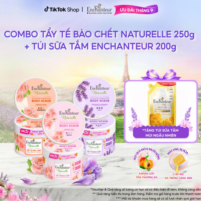 Tẩy Tế Bào Chết Thiên Nhiên Dưỡng Da Body Sáng Da dành cho nữ Enchanteur…