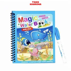 MAGIC WATER BOOK Free Spidol Air Latihan Motorik Menggambar Usia Prasekolah Paud TK Penggunaan Berkali-kali