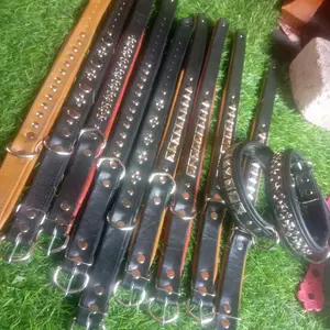 Kalung anjing kulit harga 1 lusin/12pcs