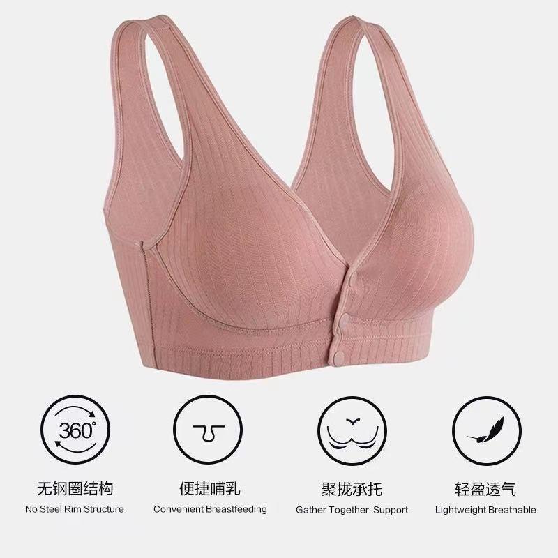 Cotton open clasps women thin bra soft breathable underwear plus size  without steel ring 1