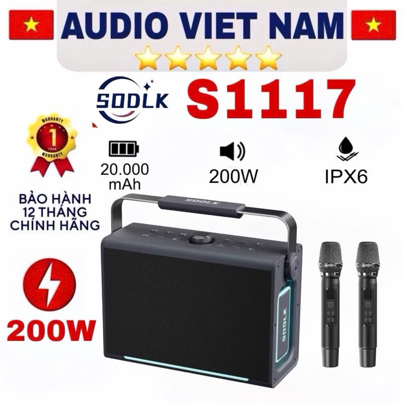 LOA SODLK S1117 CÔNG SUẤT 200W karaoke bluetooth kháng nước kết nối TWS