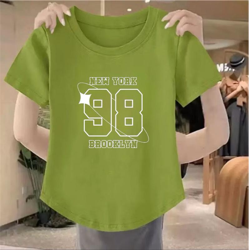 Delano_Clothing Baju Atasan Lengan Pendek Oval Motif Digital Printing Angka 98 Kaos Wanita Trendy 2025 Delano_Clothing Baju Atasan Lengan Pendek Oval Motif Digital Printing Angka 98 Kaos Wanita Trendy 2025