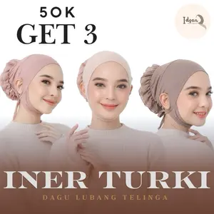 3 PCS CIPUT TURKI DAGU ANTI BUDEG/Daleman hijab Ciput sangul cepol