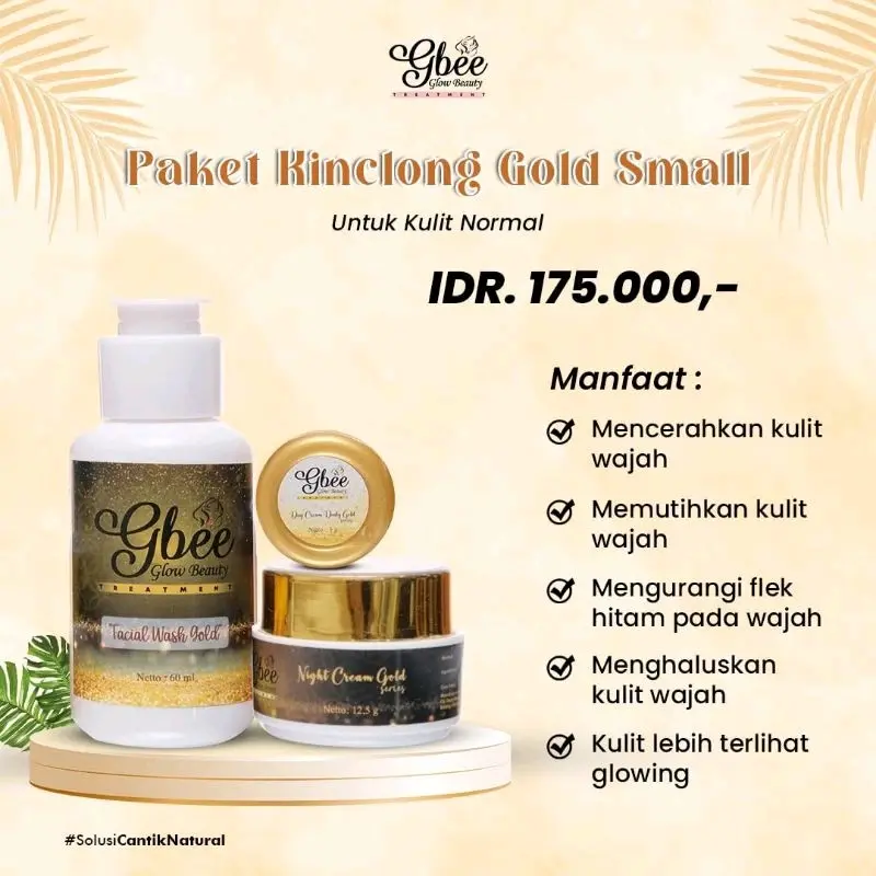 Gbee Glow Beauty Paket Gold Small Perawatan Wajah Mencerahkan Memutihkan