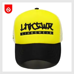 LINKSWEAR Topi Jaring Pria Original Distro Trucker Hat Lotto Busa Nyaman All Size 60-63 cm Visor 7 cm Kuning Neon 107 Warna Hitam Kuning Dan Krem Bahan Lotto Dengan Jaring Sirkulasi Udara Maksimal