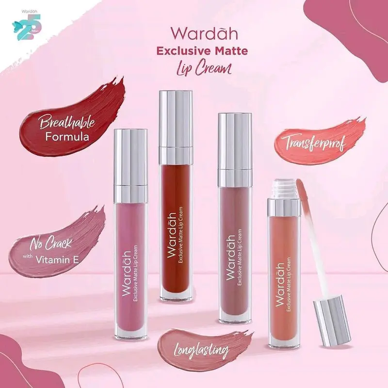WARDAH EXCLUSIVE LIPCREAM MATTE SHADE 1-24 Tahan Lama 0