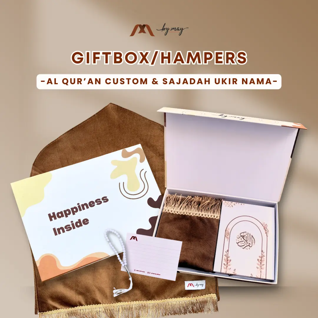 Giftbox Exclusive Al-Quran A6 & Sajadah Travel Mini Size - by.may official
