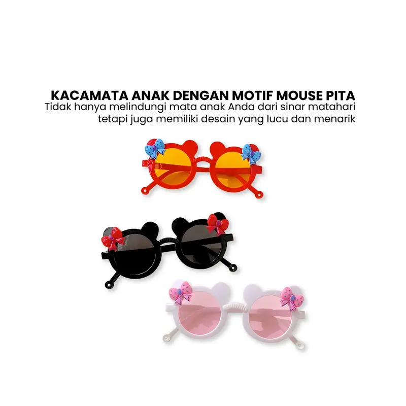 [COD] GD C1129 Sunglasses Kids Kacamata Anak Imut Motif Mouse Pita 6