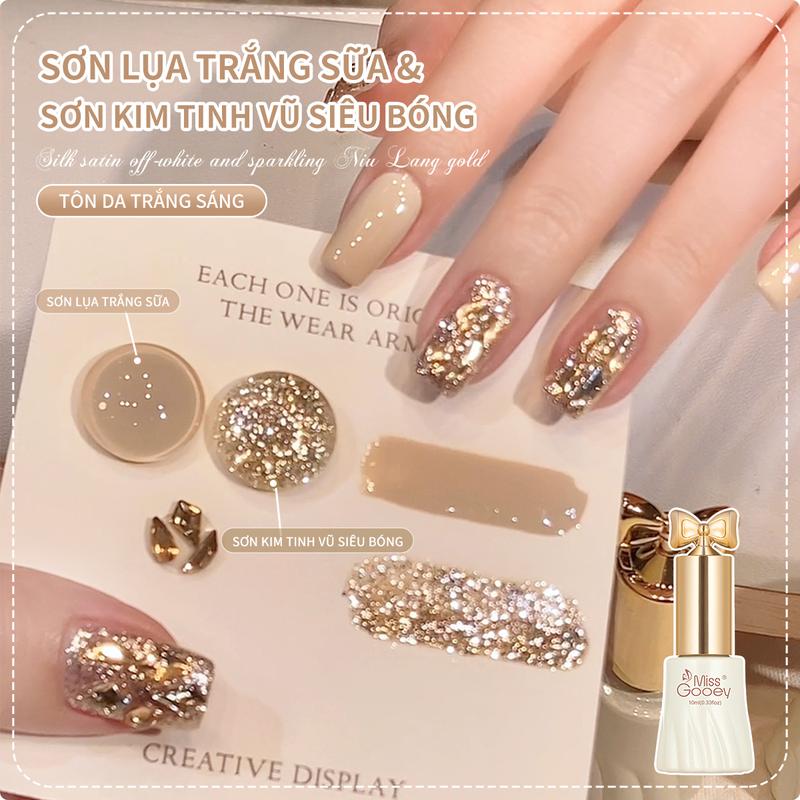  Sơn Gel Làm Sáng Hàng Mới Về Màu Vàng Sâm Panh Lấp Lánh Và Trắng Sữa Băng Giá Bộ Dụng Cụ Làm Móng Salon Rõ Ràng Chuyên Nghiệp 
