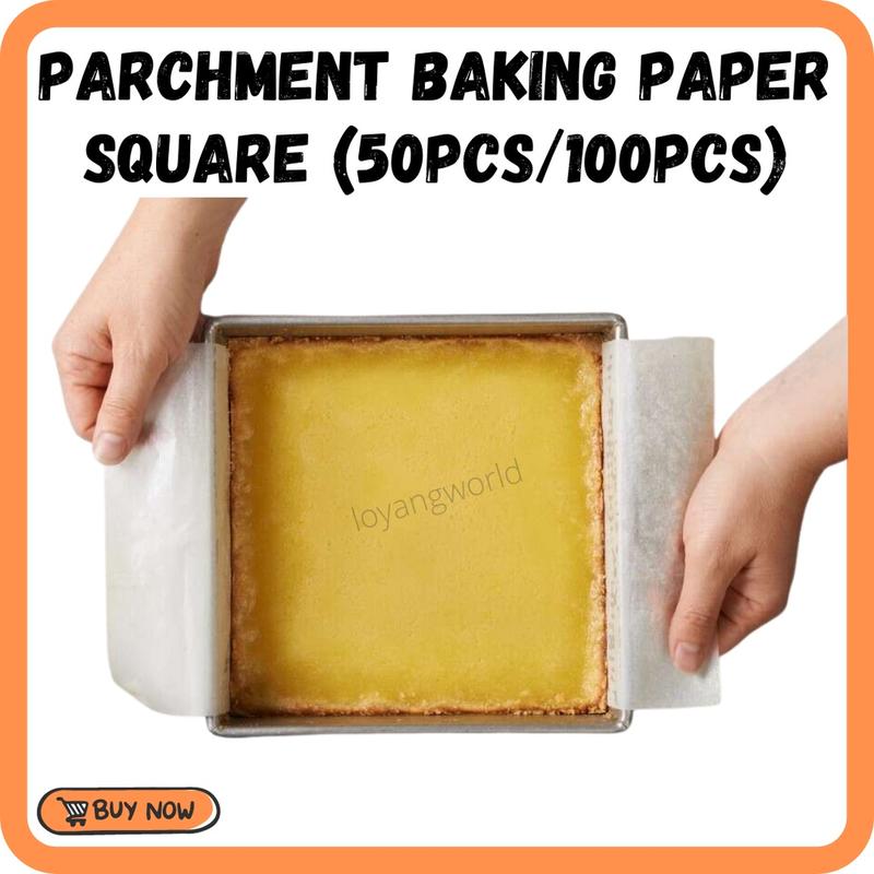 Parchment Square Baking Paper 50pcs/100pcs Cake Liner Oven Bake ...