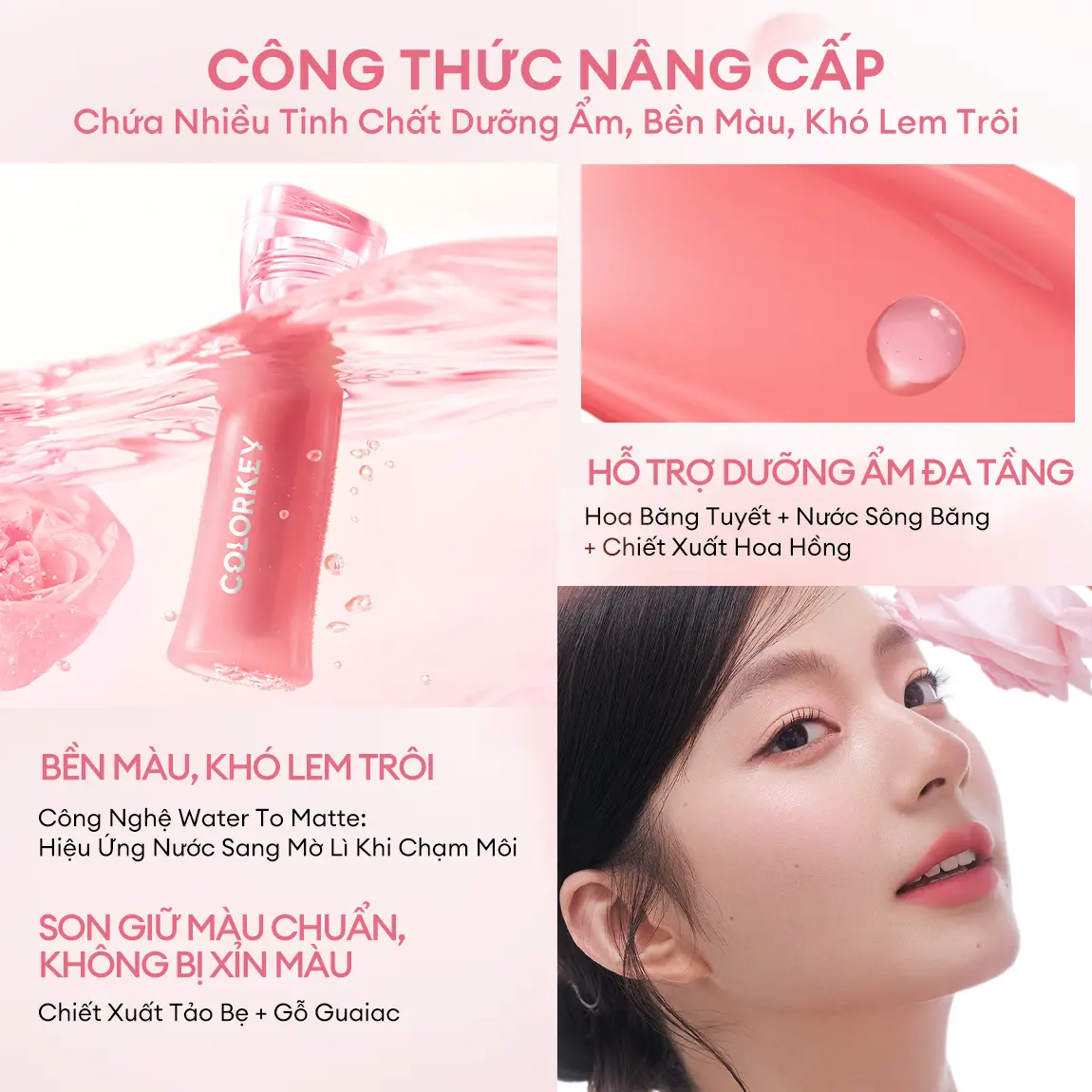 [VIÊN VIBI] COMBO 2 Son Mini 1g Son Soft Matte Water Tint COLORKEY Phiên Bản Nâng Cấp | BigBuy360 - bigbuy360.vn