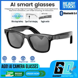 AG01 Kacamata Pintar AI Bluetooth 5.4 Kamera Video Smart Glasses Bluetooth Kacamata Kamera