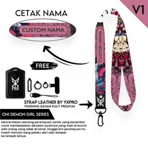 YXPRO Lanyard Custom Nama OniDemon Girl Series Gantungan Tali Lanyard Card Holder Connector Case Handphone Ring Adjustable