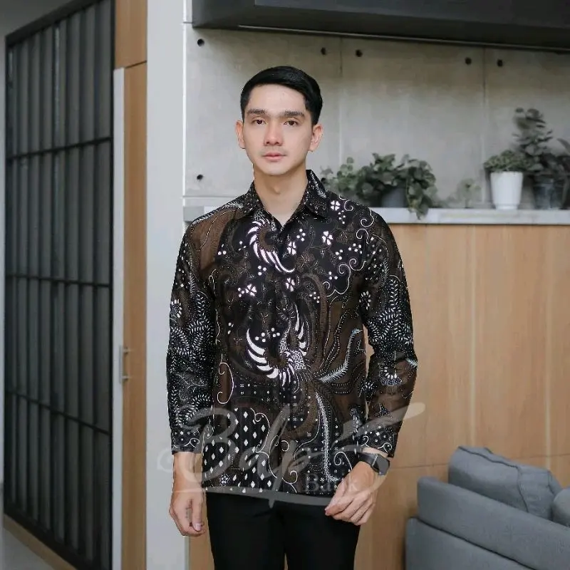 LAKUNA BATIK Baju batik pria dewasa modern kemeja batik pria modis katun Nyaman Pendek kondangan