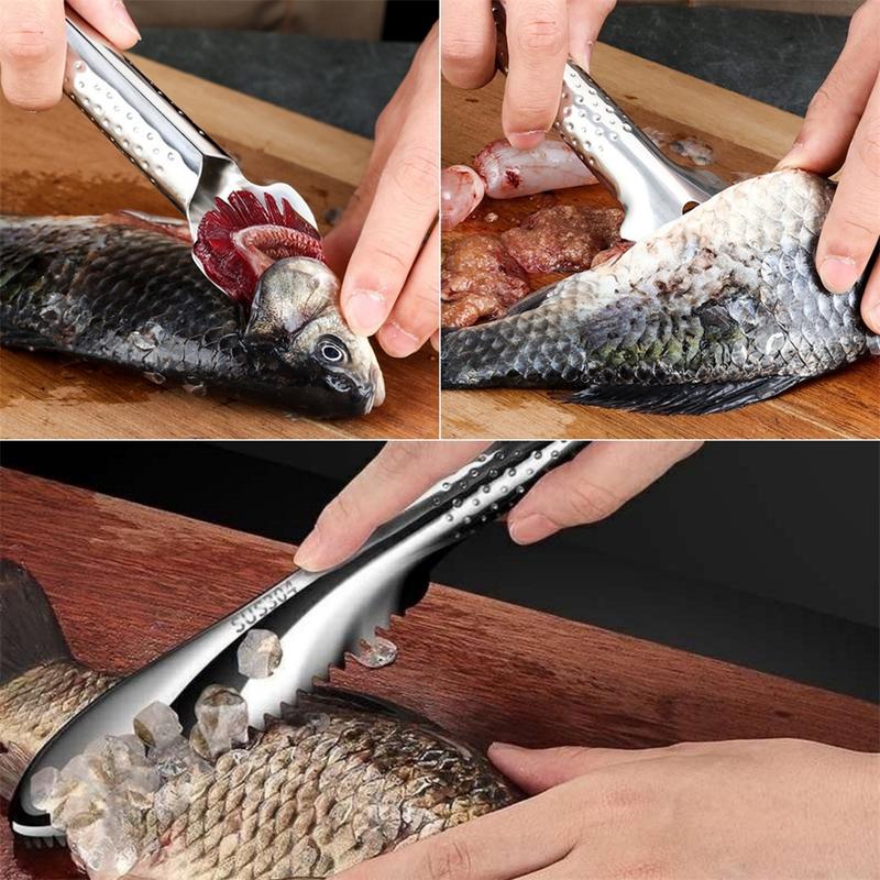 Dụng Cụ Tẩy Vảy Cá Làm Sạch Nhanh, Được Làm Bằng Thép Không Gỉ 304, An Toàn Cho Máy Rửa Bát 7