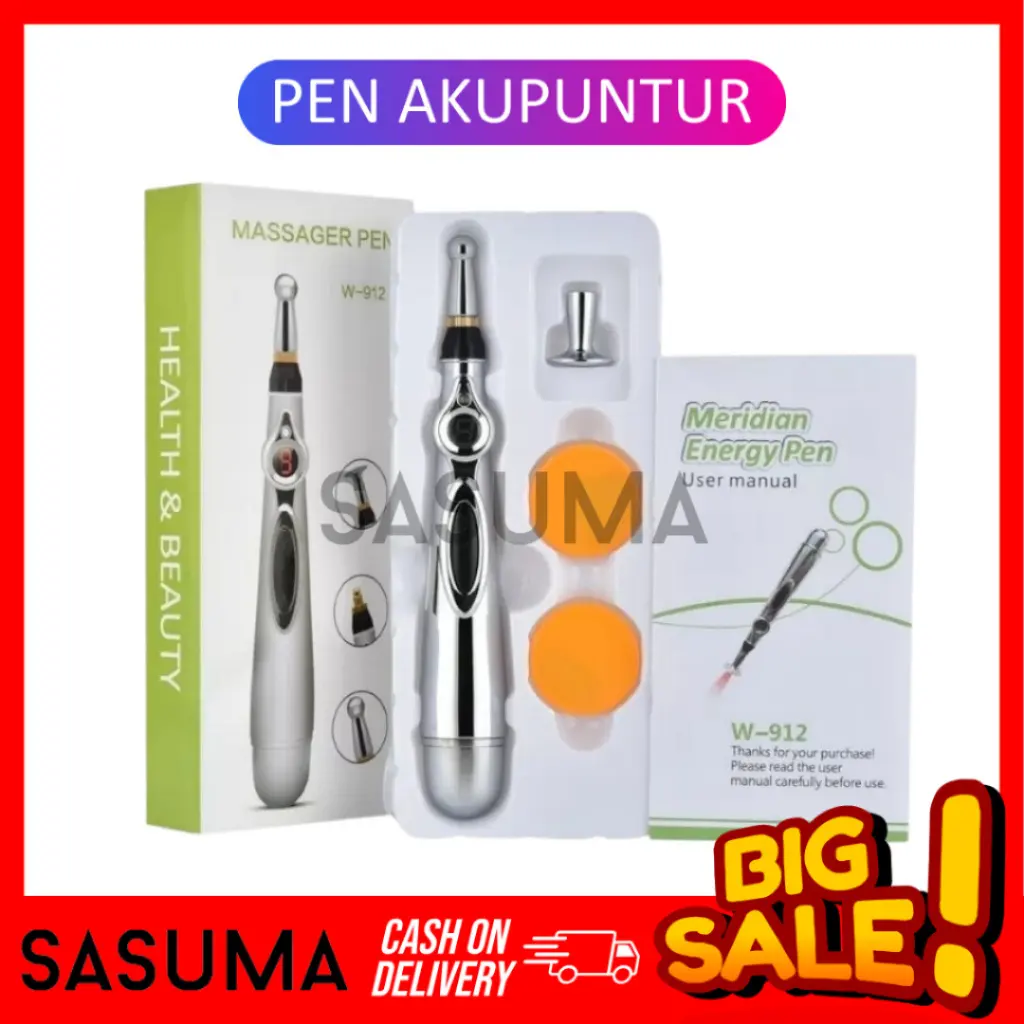 SASUMA PENA PIJAT TERAPI REFLEKSI ELEKTRIK MASSAGE PEN AKUPUNTUR LISTRIK MERIDIAN Hitam Tubuh