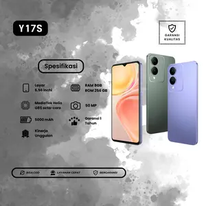 Smartphone Y17S RAM 8/256 GB Kamera 50MP Layar 6.56 Inci Baterai 5000mAh Garansi 1 Tahun Original Mediatek Helio G85 Octa-core