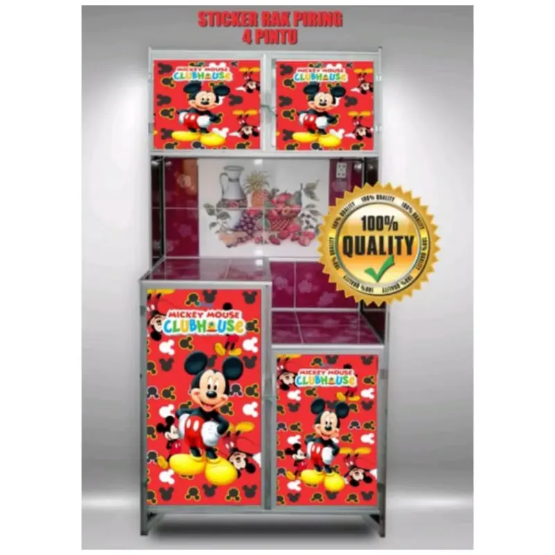 STIKER RAK PIRING 4 PINTU MOTIF KARAKTER Sticker 5
