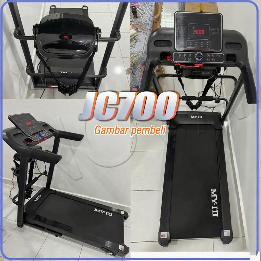 【Tingkat profesional】【Garansi 10 Tahun】Treadmill elektrik JC700 5.0 tenaga kuda kecepatan 16km/jam 3 tingkat kemiringan dapat dilipat sabuk lari 56 cm konektivitas Bluetooth