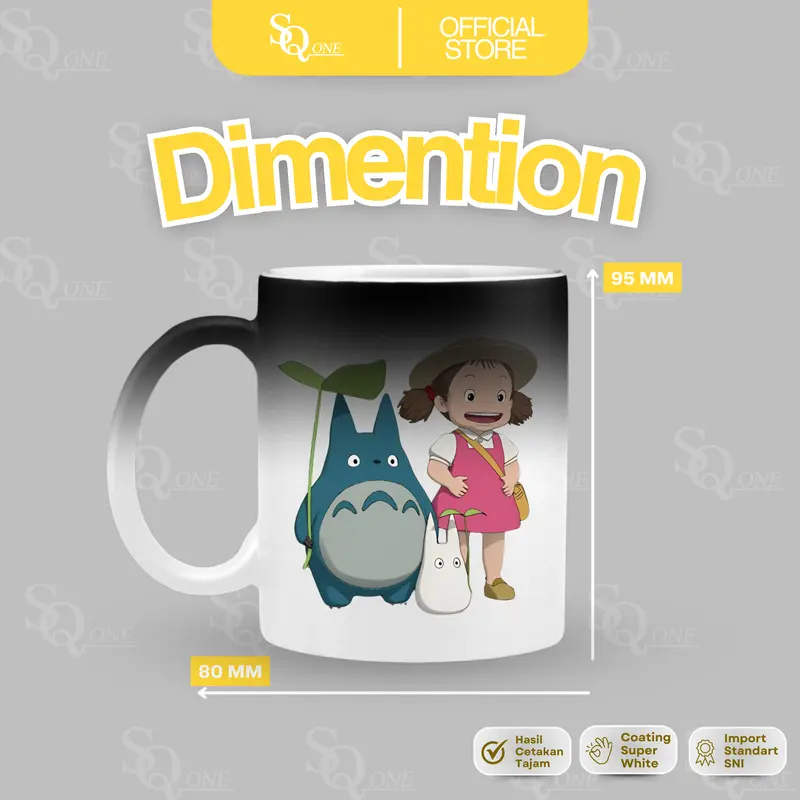 MUG SQONE - MUG BUNGLON BERUBAH WARNA SAAT TERKENA AIR PANAS BISA CUSTOM DESIGN UNTUK SOUVENIR  Kitchenware 1