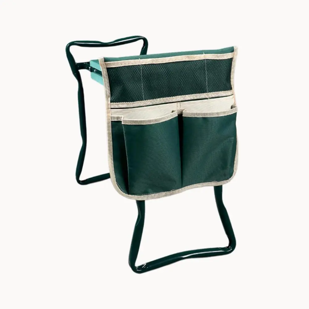 Foldable Garden Kneeler Seat Portable Garden Kneeling Steel Chair Gardener Stool with Pockets Pouches for Dad Friends Men Mom
