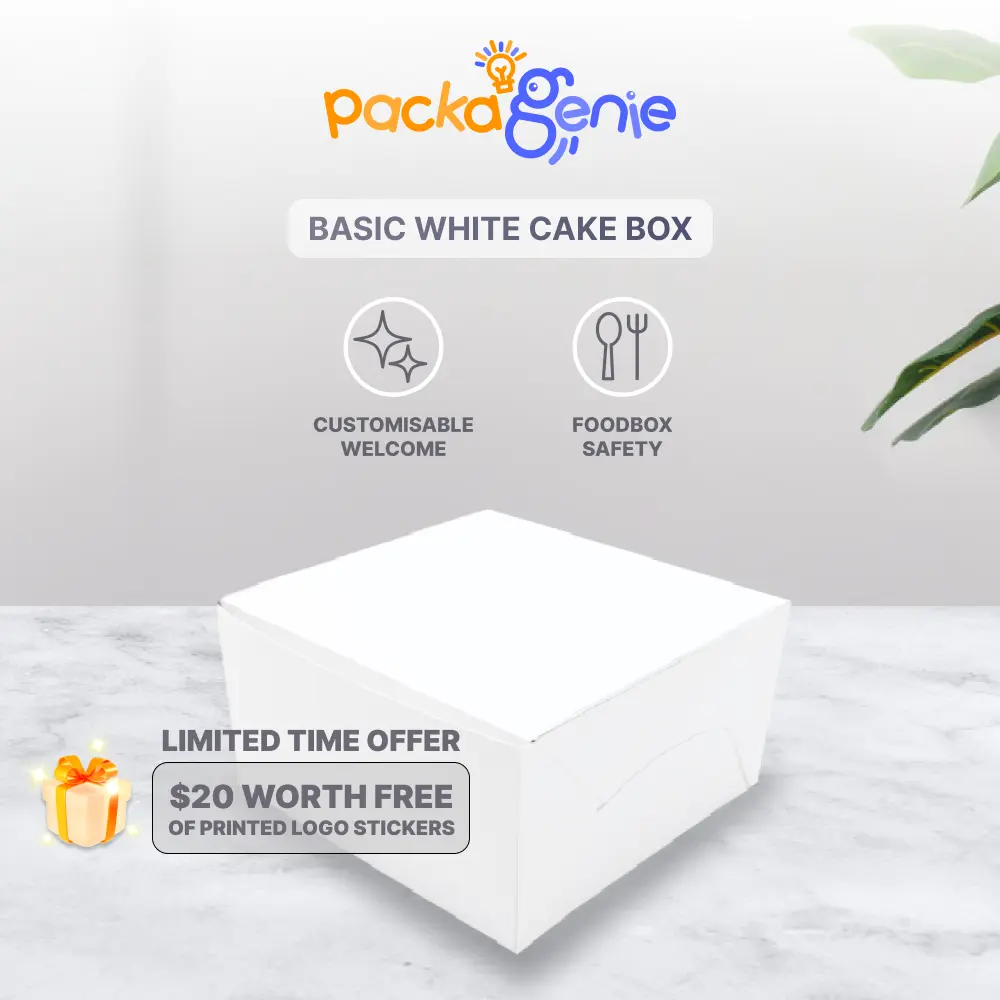 【SG SELLER】Basic White Square Cake Box  8"/9"/10"