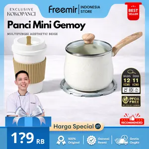 [XCSLV Kokopanci PO 25 Apr] freemir Panci Aesthetic Mini Beige Gemoy MPASI 12 Cm Bahan Batu Granit Cekung Wajan Anti Lengket Peralatan Aman untuk MPASI Bayi Dapur Kitchenware Cookware